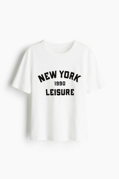 Футболка с принтом — Белый/New York - H&M