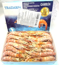 Креветки аргентинские Tradarsa дикие с головой L1 замороженные, 2 кг