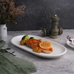 Блюдо овальное 32,7*17,8 см h2,7 см для подачи белое фарфор NEW P.L. Proff Cuisine [6]