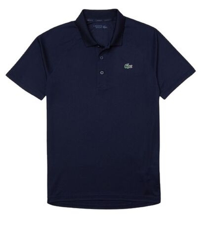 Мужское теннисное поло Lacoste SPORT Breathable Run-Resistant Interlock Polo Shirt - navy blue