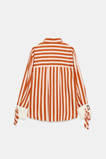 РУБАШКА В ПОЛОСКУ С ЗАВЯЗКАМИ — ZARA