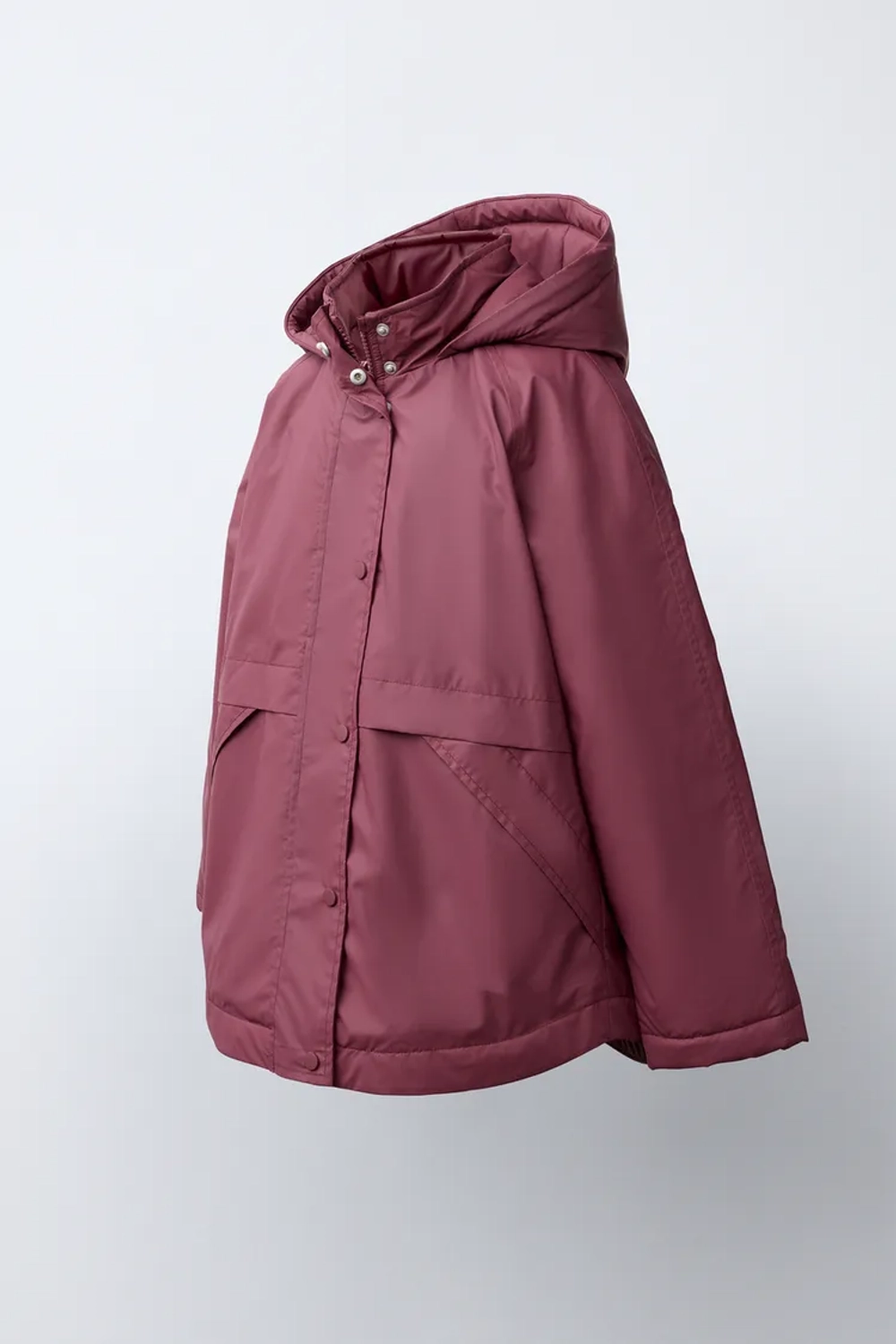 ZARA ПРОРЕЗИНЕННЫЙ ДОЖДЕВИК WATER RESISTANT, КЛУБНИЧНЫЙ