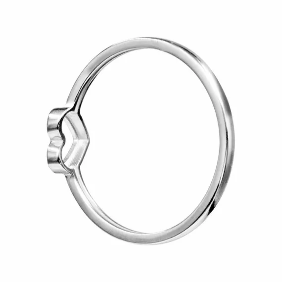 Кольцо с сердечком из серебра 925, вид 4