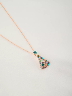 Подвеска на цепочке Россыпь из разноцветных камней Swarovski