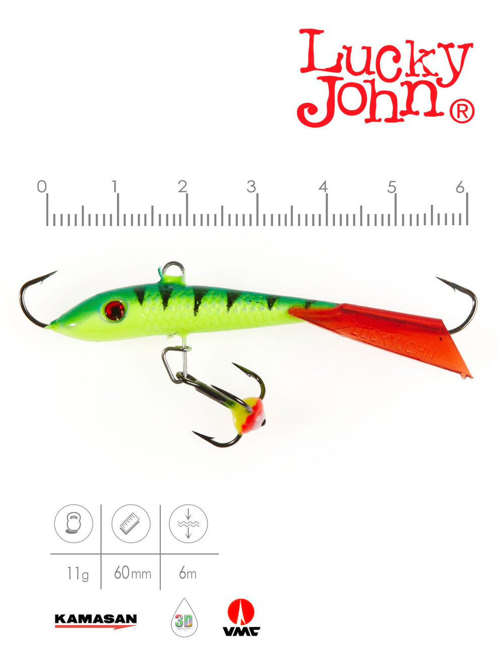 Балансир Lucky John FIN 4 с тр. 60мм/36RT блистер