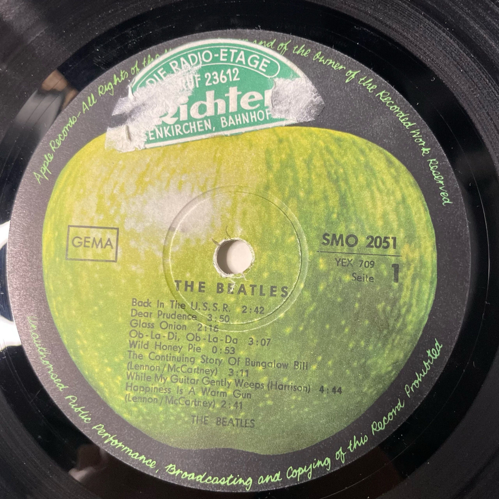 Винтажная виниловая пластинка LP The Beatles White Album (Германия 1968) (Вертикальная Загрузка)