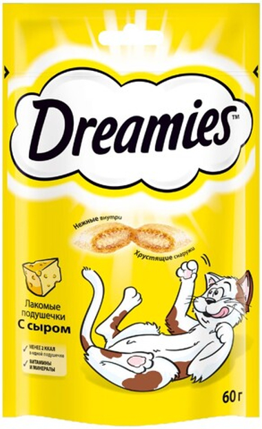 Подушечки Dreamies с сыром для кошек 140 г