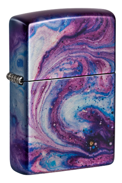 Цена наЗажигалка ZIPPO Universe Astro с покрытием 540 Tumbled Chrome, латунь/сталь, сиреневая