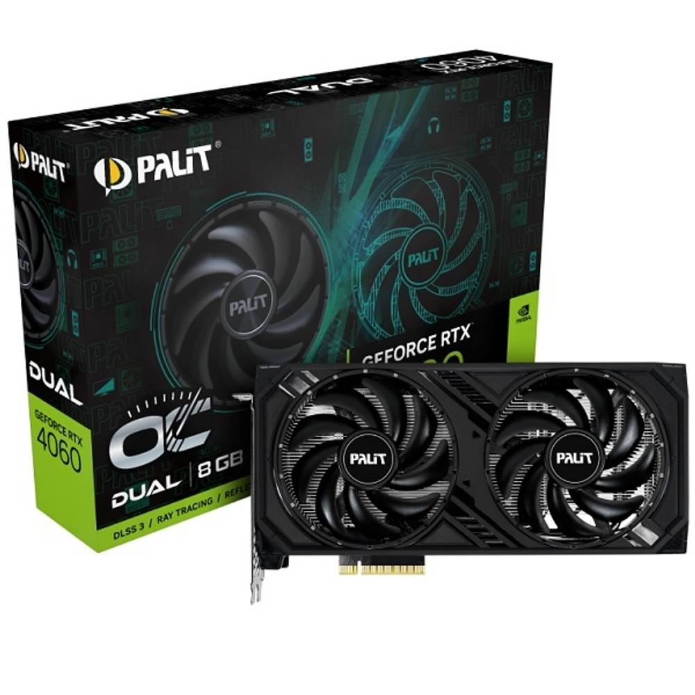 Видеокарта Palit GeForce RTX 4060 DUAL OC 8GB (NE64060T19P1-1070D)