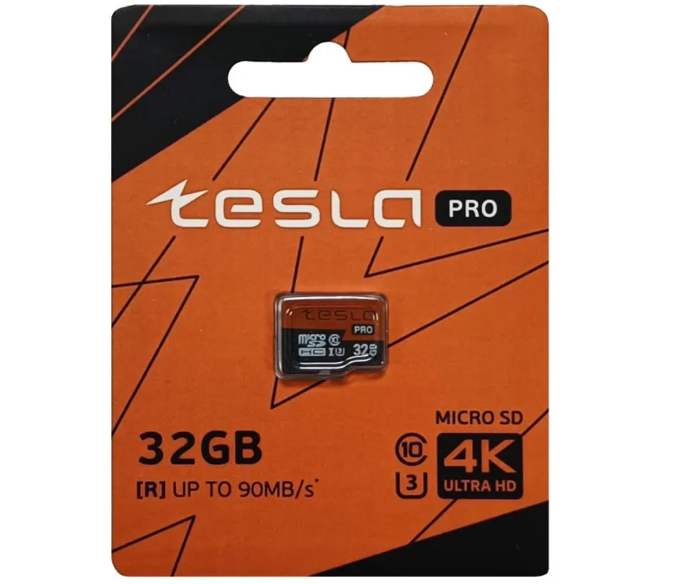 Карта памяти ТЕСЛА (TESLA) 32Гб microSDHC, C10/UHS-I U3 (TSLMSD32GU3)