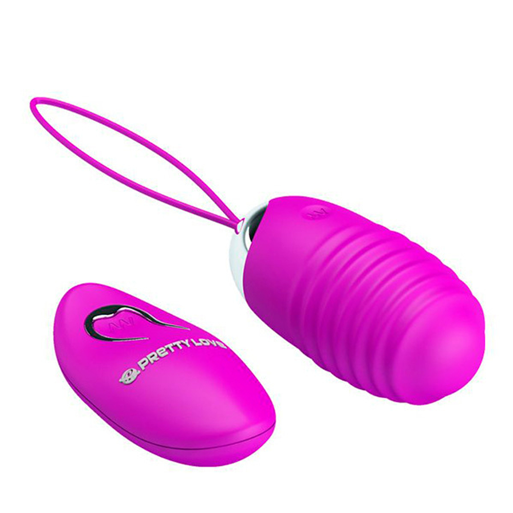 Лиловое ребристое виброяйцо с пультом ДУ Pretty Love Jessica BI-014362W-3