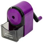 Точилка механическая BRAUBERG ULTRA для чернографитных и цветных карандашей, крепление к столу, цвет корпуса сиреневый с черным, 271341