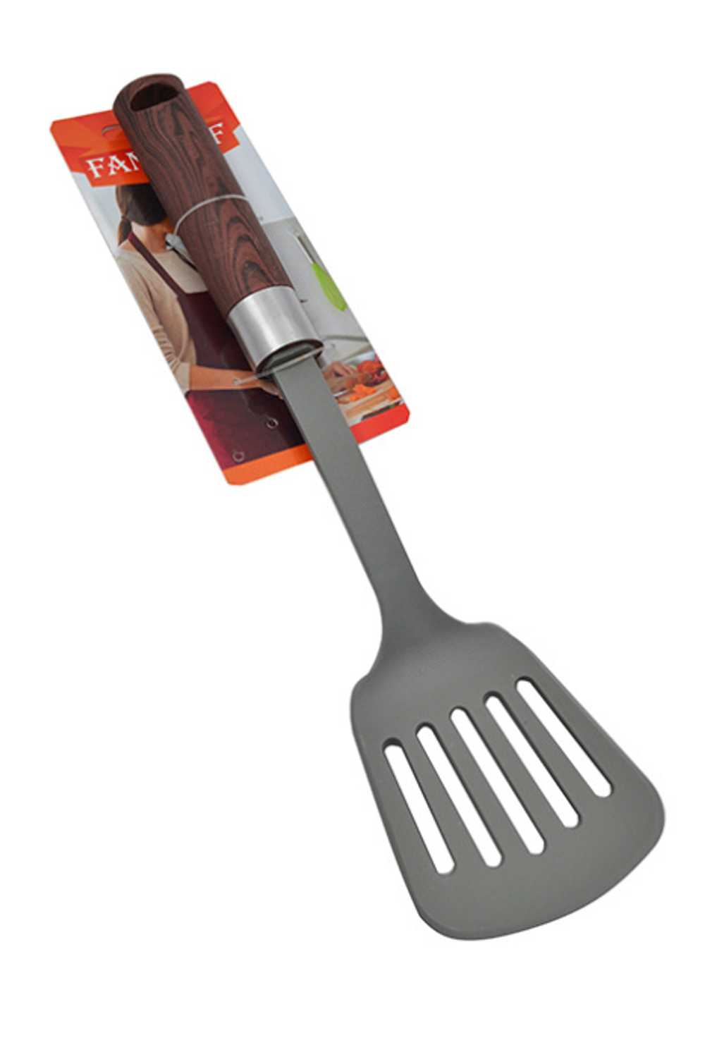 Лопатка с прорезями Fanhoff "Wood" 31*8 см, 80777 нейлон, пластик
