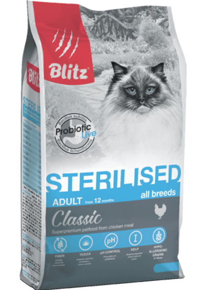 Blitz Adult Classic Sterilised Курица 10кг.