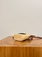 Сумка для телефона Raffia Phone Bag, натуральный оттенок с коричневой отделкой — фото 9