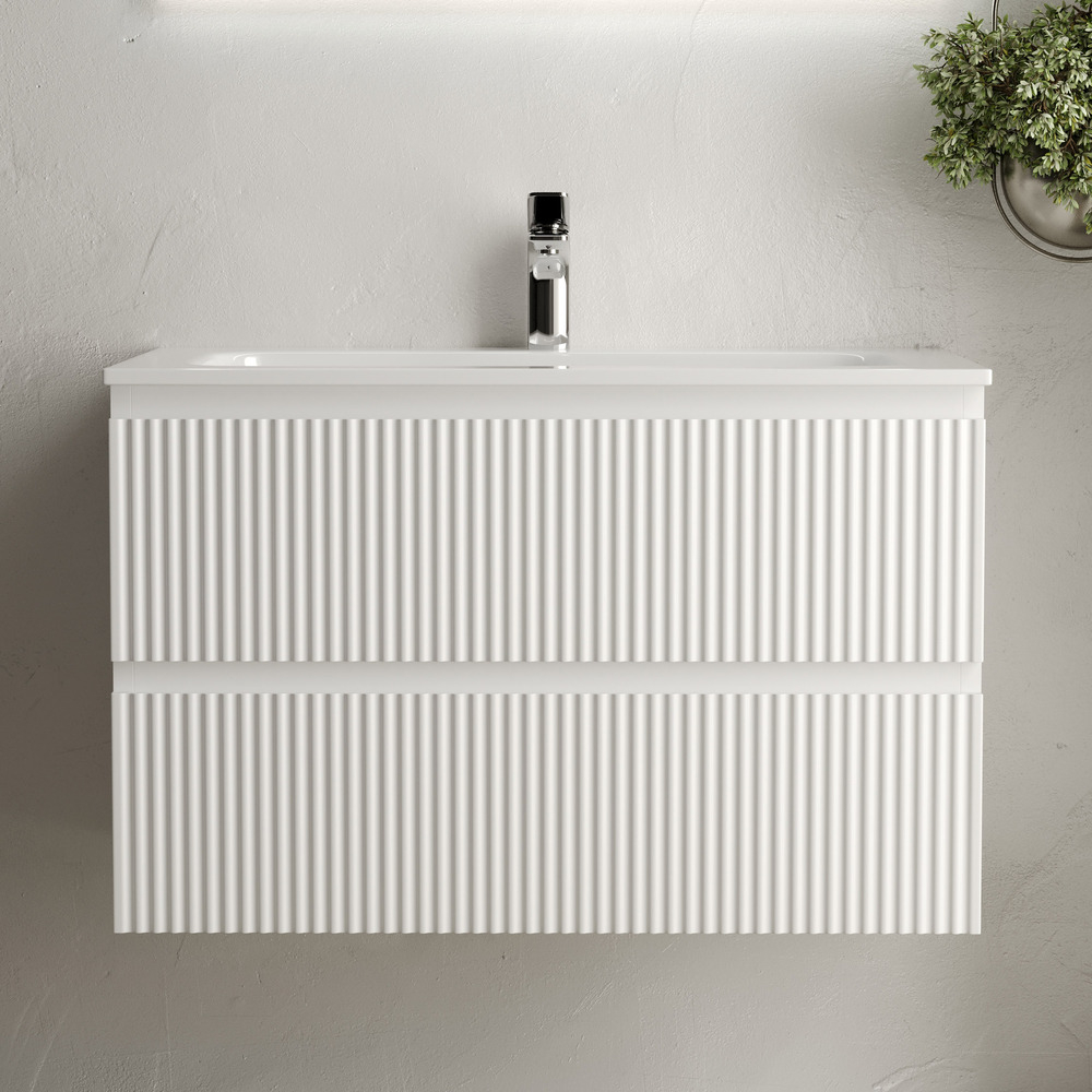 Тумба подвесная Sancos Snob R, Bianco 790х445х500, под столешницу без отверстия под смеситель, цвет Black Sky, арт. SNR80W