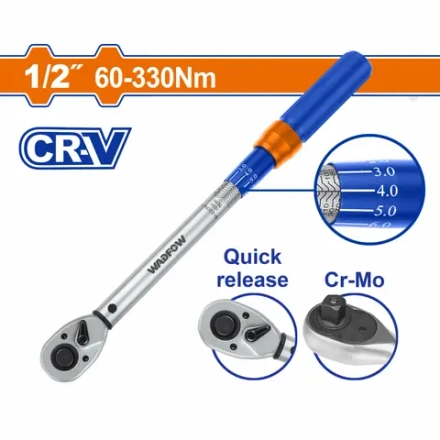 Ключ динамометрический WADFOW WWQ4D12 1/2" 565 мм 60-330 Нм
