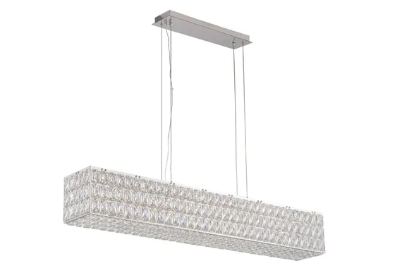 Люстра подвесная светодиодная NewRgy 2798R/76W CHROME+CLEAR, 76 Вт, хромированная и прозрачная