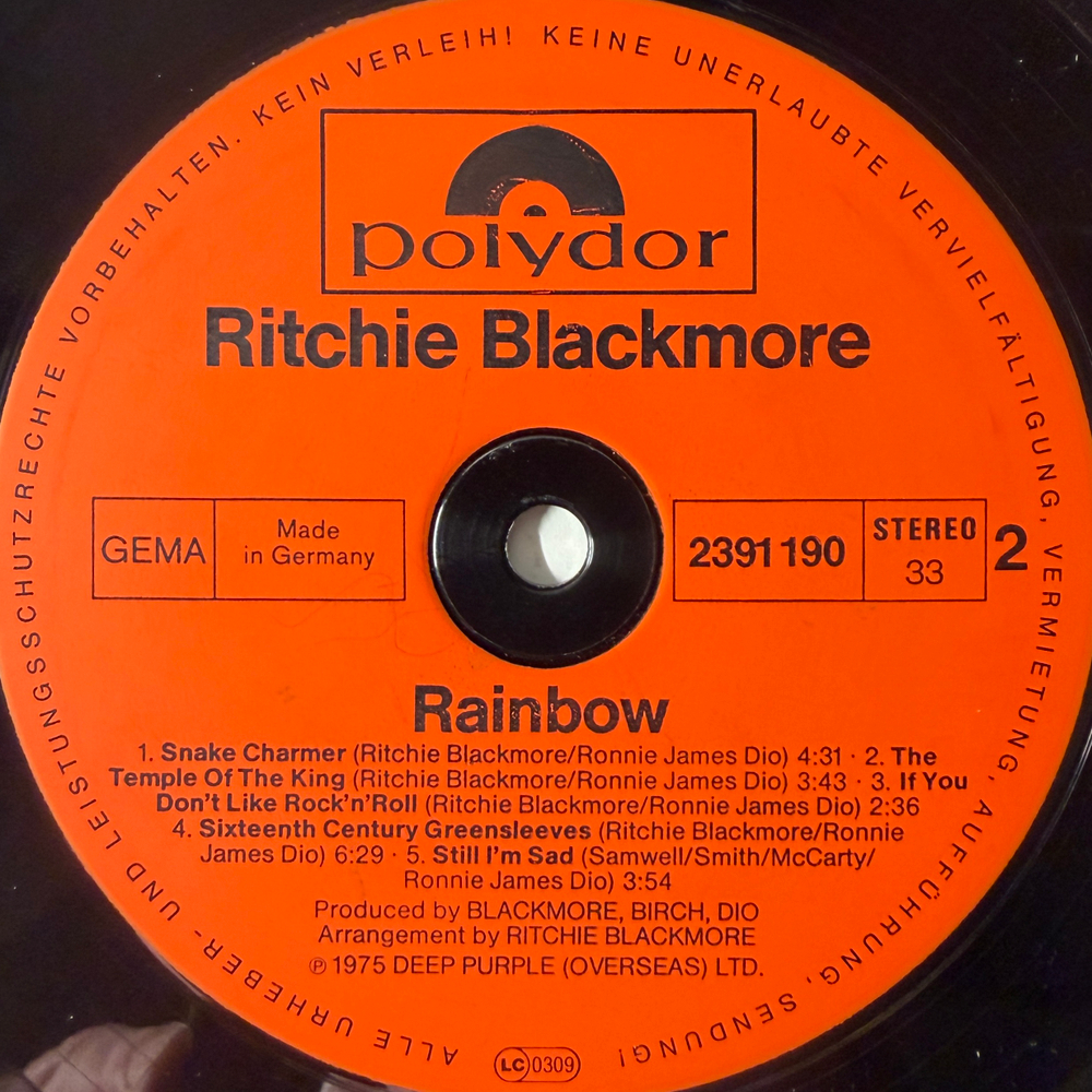 Rainbow ‎– Ritchie Blackmore's Rainbow (Германия 1978г.)