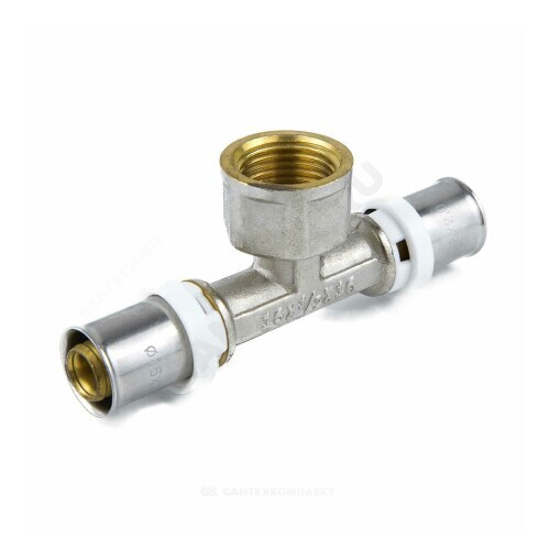 Тройник МП латунь никель пресс Дн 20х1/2"х20 ВР ГОСТ 32415-2013 8011 Aquasfera 8011-02