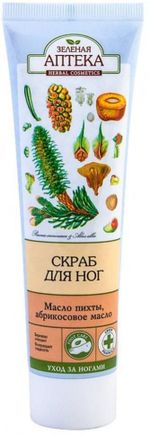 Зеленая аптека Скраб для ног с маслом пихты и абрикосовым маслом, 100 мл