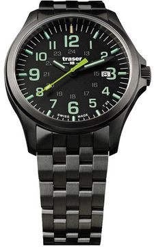Наручные часы Traser P67 OFFICER PRO Gunmetal Black/Lime 107869 (сталь)