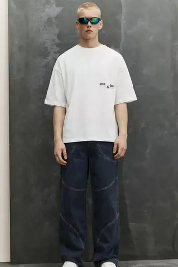 PULL&BEAR Футболка с короткими рукавами "Dan Da Dan", белый