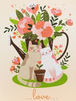 Алмазная (кристальная) мозаика Фрея ALBP-308, постер Цветы и котики, 30х40 см
