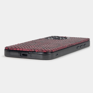 Чехол-накладка для iPhone 16 Pro Max из кожи питона, цвета малины