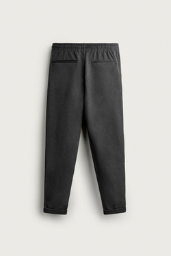 ZARA БРЮКИ-ДЖОГГЕРЫ NON IRON КОМФОРТНОЙ ПОСАДКИ, СВИНЦОВЫЙ
