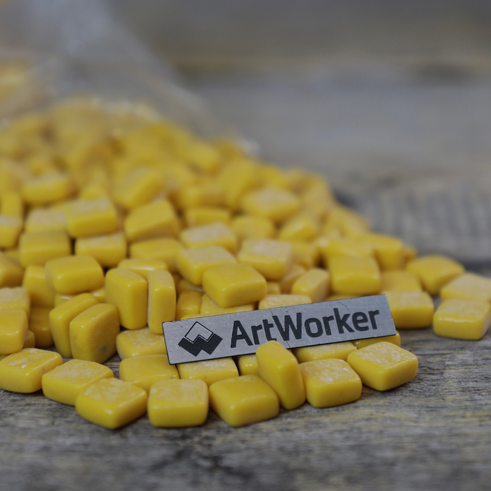 Стеклянная мозаика FLORY12 AW014 12x12 мм желтого цвета 500г ArtWorker