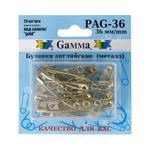 Булавки английские l=36 мм, золото, 25 шт, Gamma PAG-36