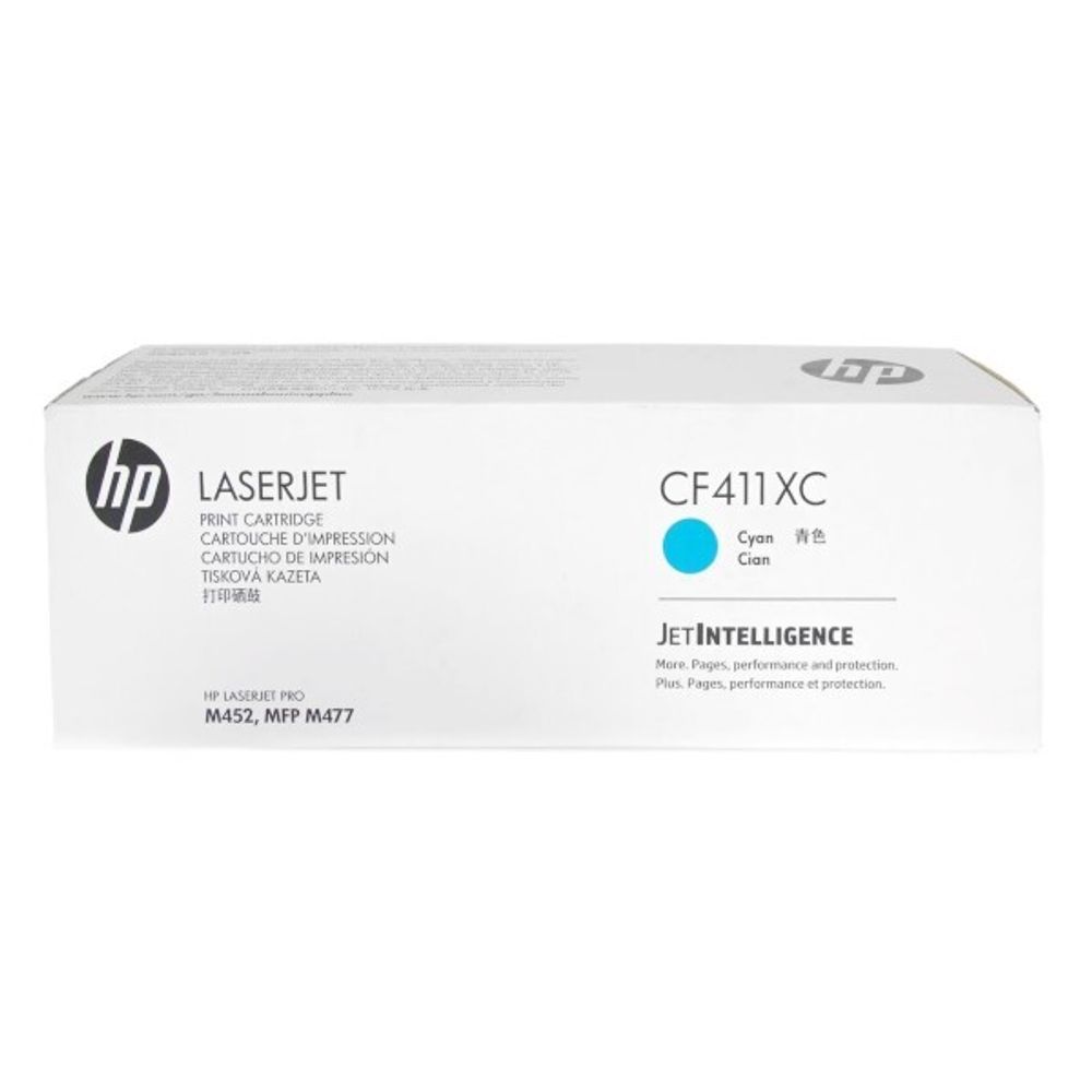 Картридж HP 410J (CF411JC) Jumbo для Color LaserJet M377/M452/M477 голубой (6k)