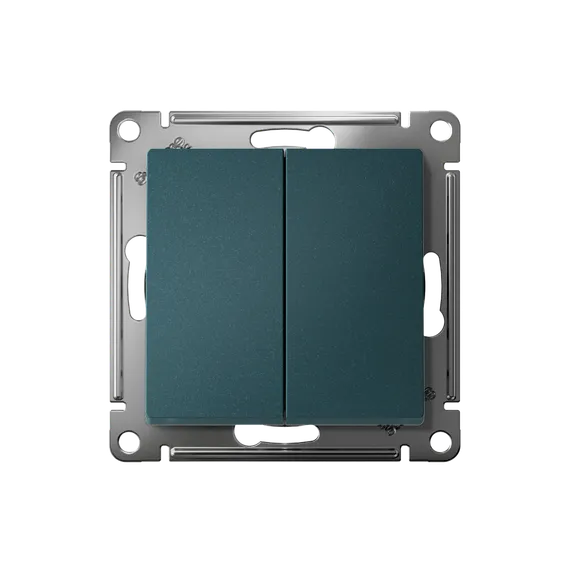 Выключатель двухклавишный Systeme Electric AtlasDesign Изумруд ATN000851