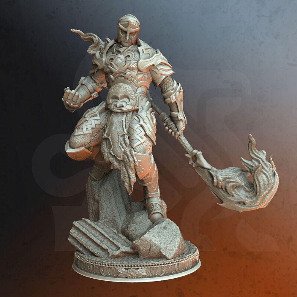 Человек Воин Паладин Варвар Файтер Рыцарь миниатюра для dnd, днд, pathfinder, фентези, Настольная игра, НРИ, Варгейм, РПГ