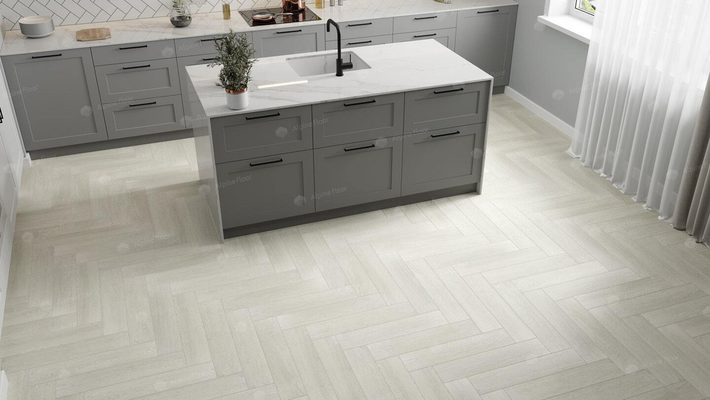 Каменно-полимерная плитка Alpine Floor Паркет лайт (Parquet Light) Зимний лес ЭКО 13-6