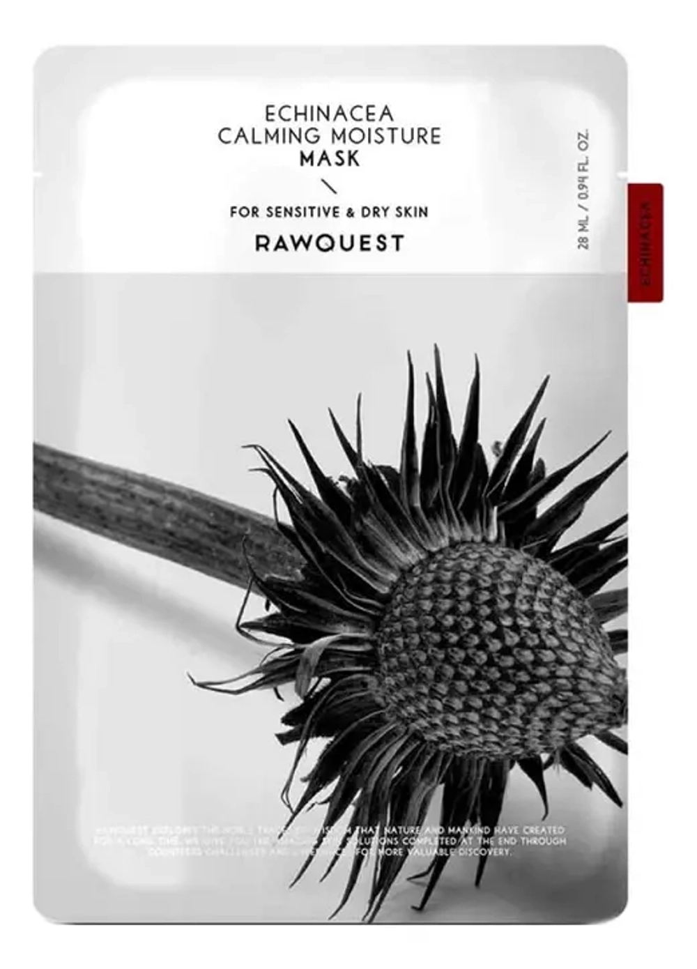 RAWQUEST Увлажняющая маска для лица с экстрактом эхинацеи-ECHINACEA CALMING MOISTURE MASK, 28мл