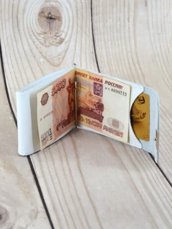 Купюродержатель зажим для денег кожаный