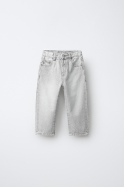 ZARA ДЖИНСЫ STRAIGHT, ЖЕМЧУЖНО-СЕРЫЙ