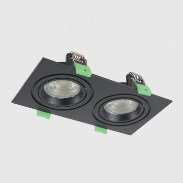 Встраиваемый точечный светильник 2*GU10 CLT 002C2 BL V2 чёрный Invisia Crystal Lux