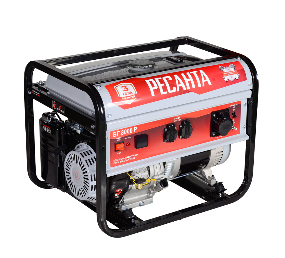 Электрогенератор Ресанта БГ 8000 Р - [6,5 кВт / 220V]