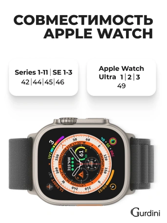 Ремешок Alpine Loop для Apple Watch 42/44/45/49 mm Black