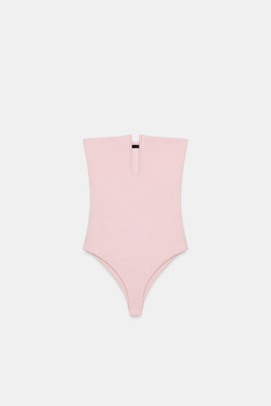 ZARA ЭЛАСТИЧНОЕ БОДИ БАНДО, ЦВЕТ РОЗОВОГО ДЕРЕВА