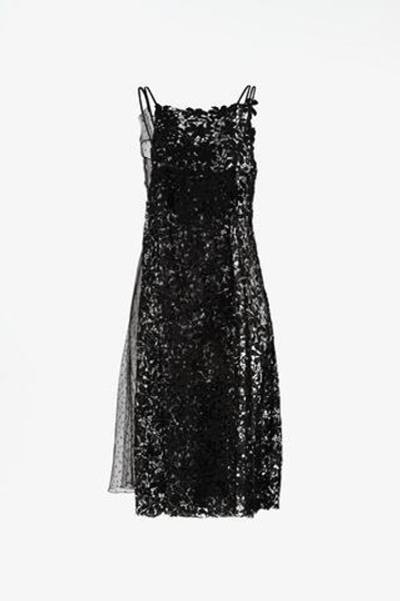 ZARA X JOHN GALLIANO ПЛАТЬЕ МИДИ ИЗ ПОЛУПРОЗРАЧНОЙ ТКАНИ, ЧЕРНЫЙ