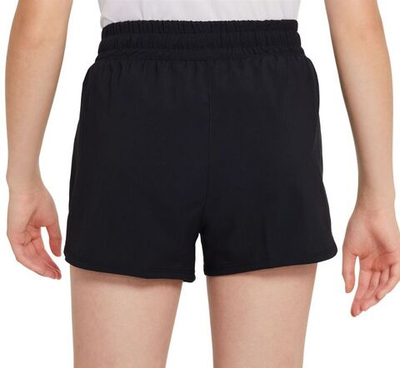 Шорты для девочки теннисные Nike Dri-Fit One High-Waisted Woven Training Shorts - black/white