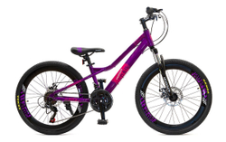 Велосипед 24" HOGGER URBAN MD, алюм, 21 ск, susp. fork, пурпурный металлик, 2025