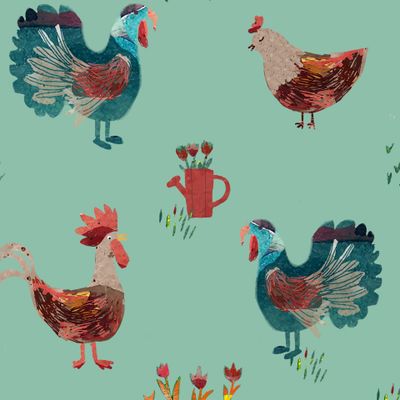little farm birds blue