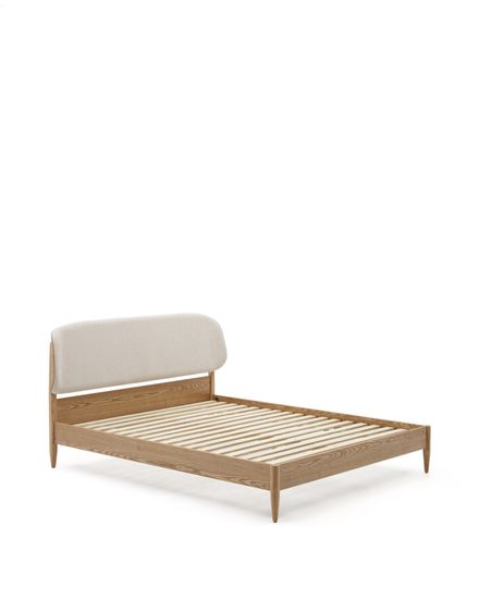 Octavia La Forma Кровать из ясеневой фанеры с белым изголовьем 160 x 200 см