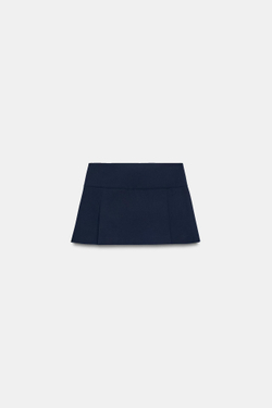 ZARA ЮБКА-ШОРТЫ В СКЛАДКУ, МОРСКОЙ СИНИЙ