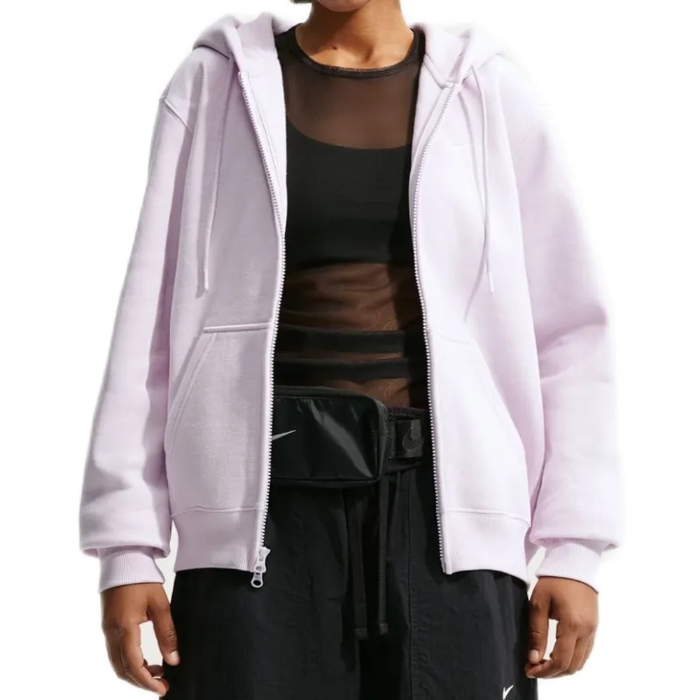 Женская Кофта теннисная Nike Studio Fleece Medium Weight Full Zip - bleached lilac/white
